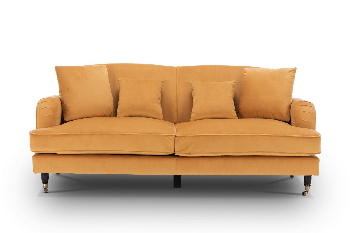 Velvet Gold 3 + 2 Seater Ashton Sofa Set