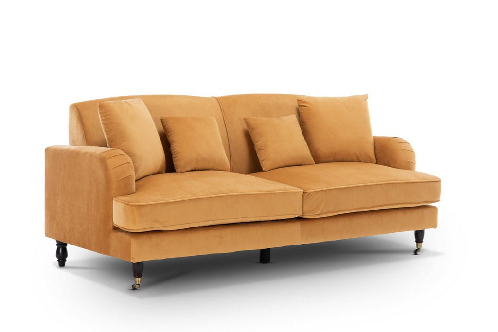 Velvet Gold 3 + 2 Seater Ashton Sofa Set