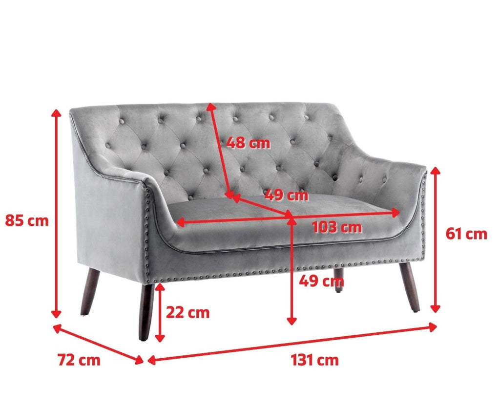 Velvet Gold Franca 2 + 1 Seat Sofa Set Line Diagram