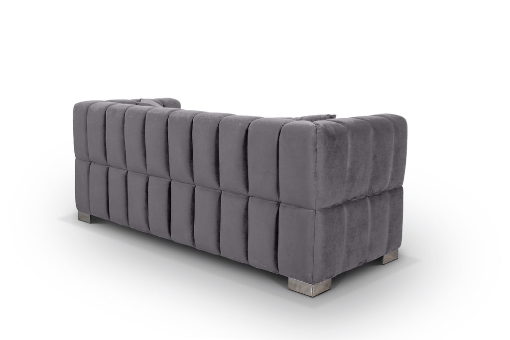 Velvet Grey 3 Seater Rochford Sofa