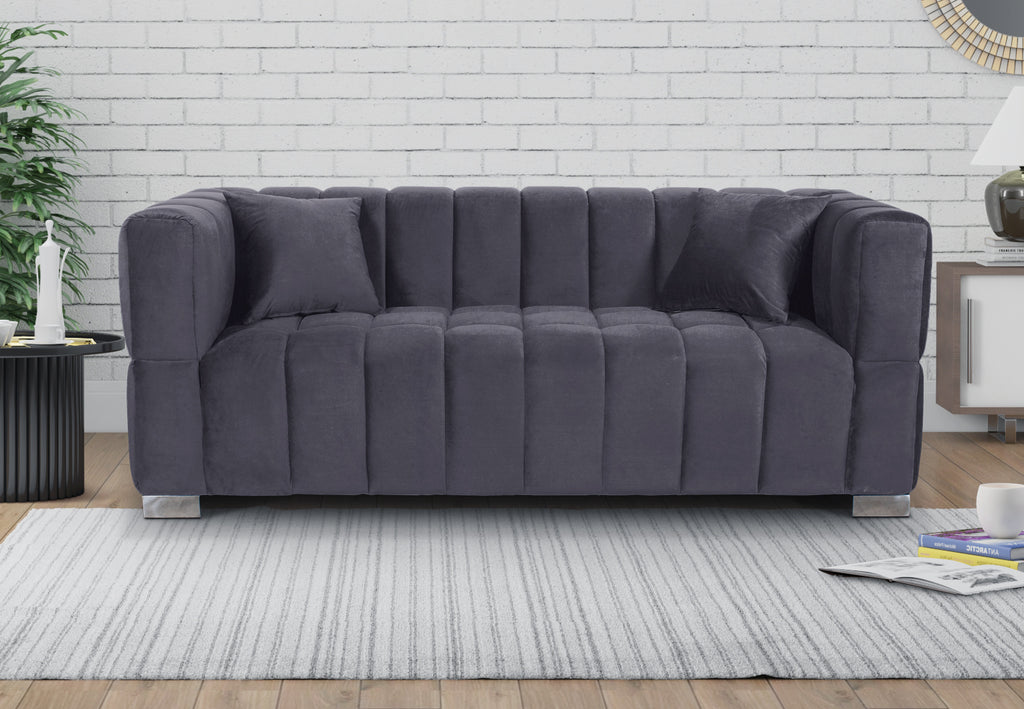 Velvet Grey 3 Seater Rochford Sofa