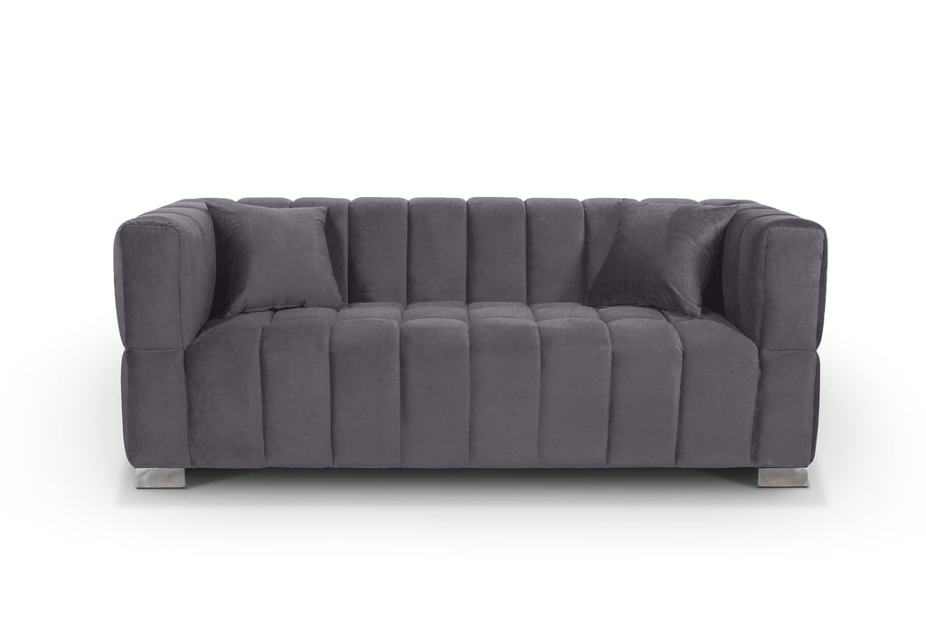 Velvet Grey 3 Seater Rochford Sofa