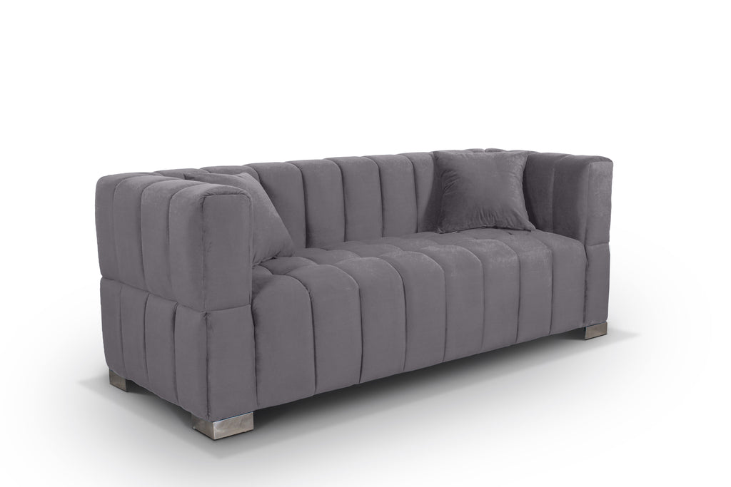 Velvet Grey 3 + 2 Seater Rochford Sofa Set