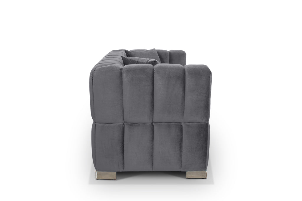 Velvet Grey 3 + 2 Seater Rochford Sofa Set