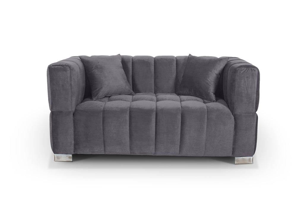 Velvet Grey 3 + 2 Seater Rochford Sofa Set