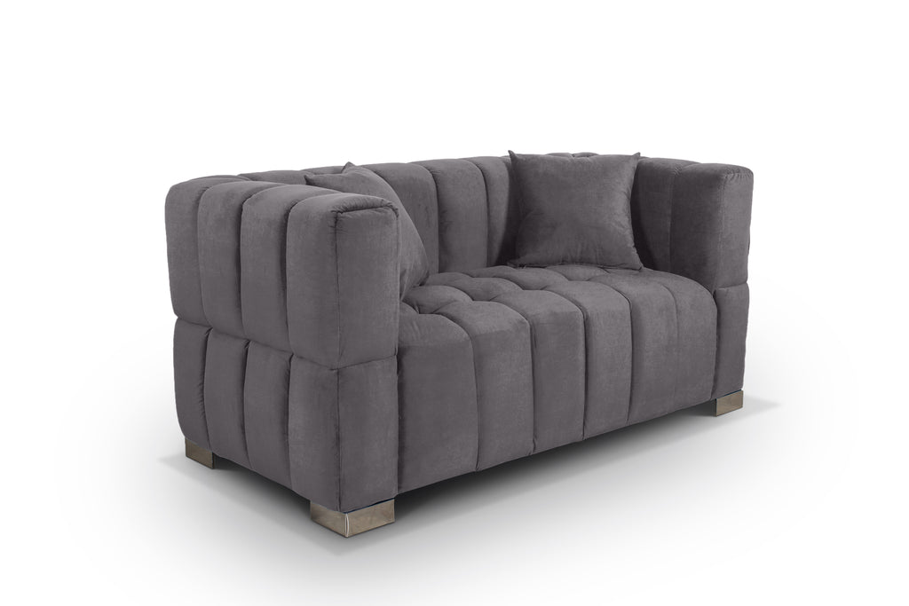 Velvet Grey 3 + 2 Seater Rochford Sofa Set