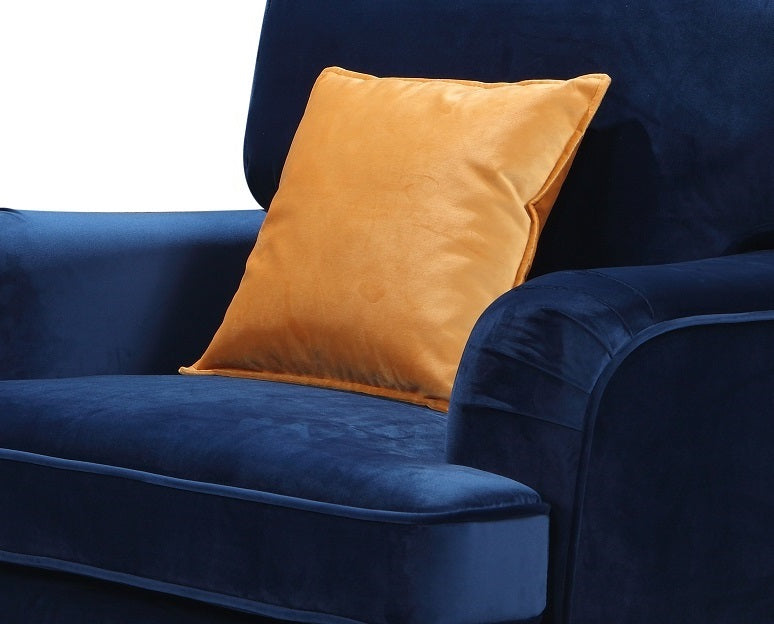 Velvet Marine Blue 1 Seater Bella Sofa ASTBURY