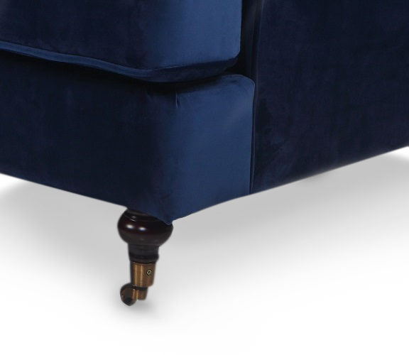 Velvet Marine Blue 1 Seater Bella Sofa ASTBURY