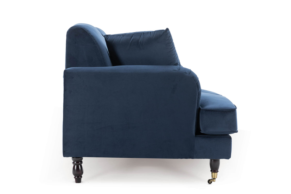 Velvet Navy Blue 2 Seater Sofa ASHTON