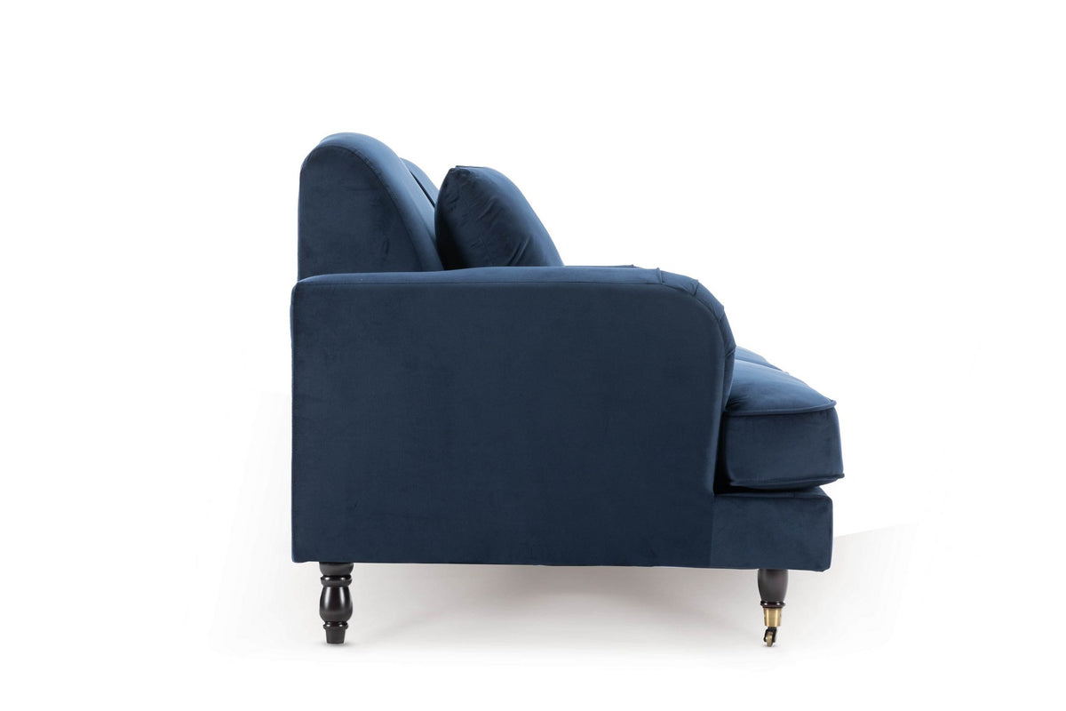 Velvet Navy Blue 3 Seater Sofa ASHTON