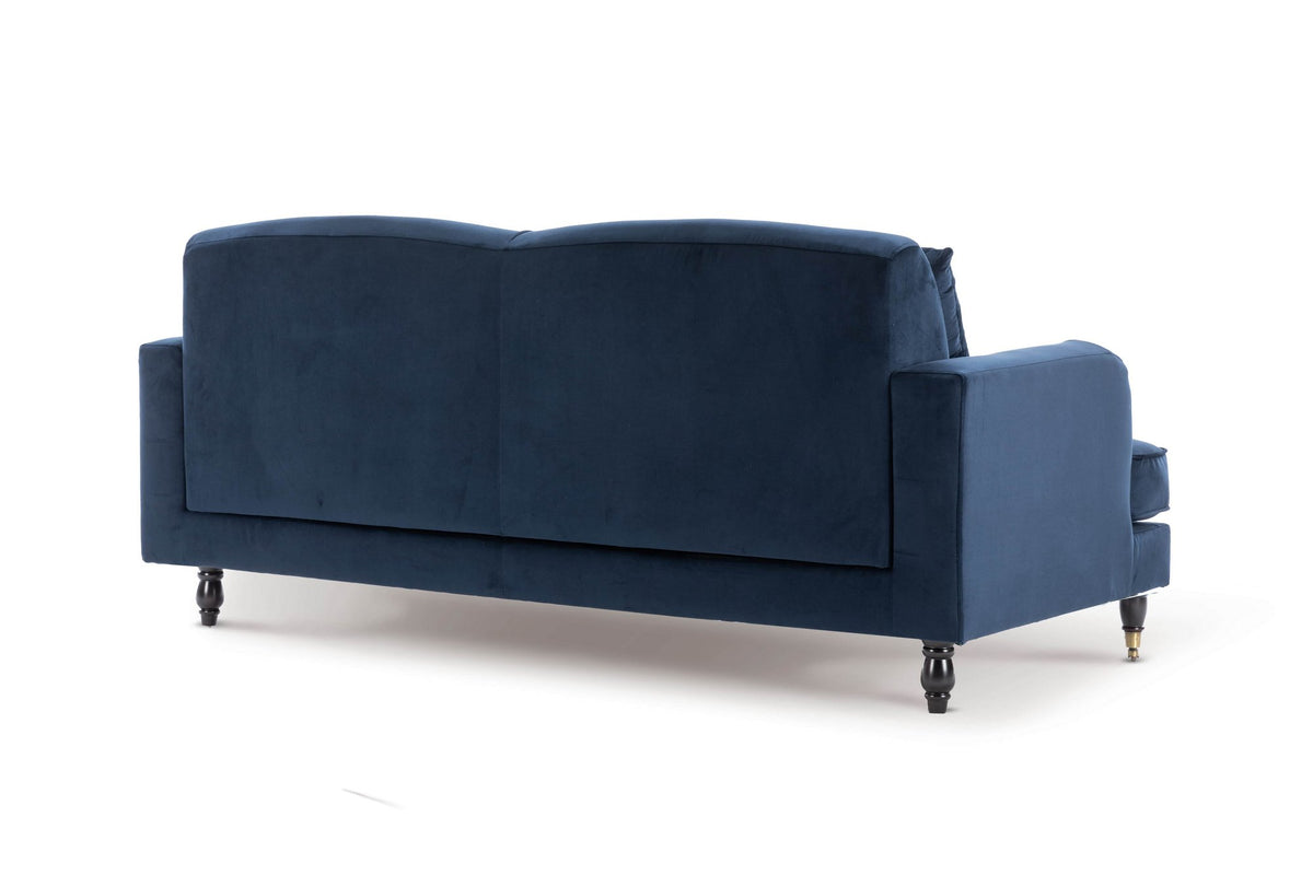 Velvet Navy Blue 3 Seater Sofa ASHTON