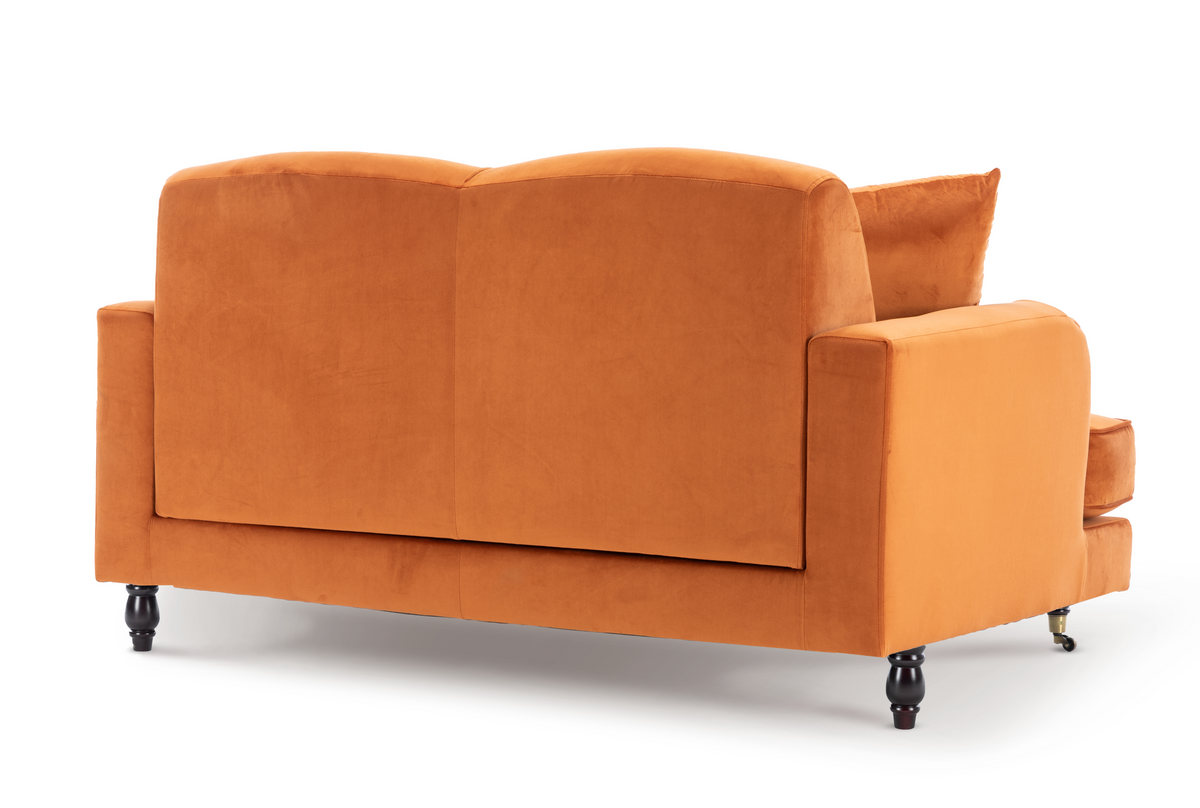 Velvet Orange 3 + 2 Seater Sofa Set ASHTON