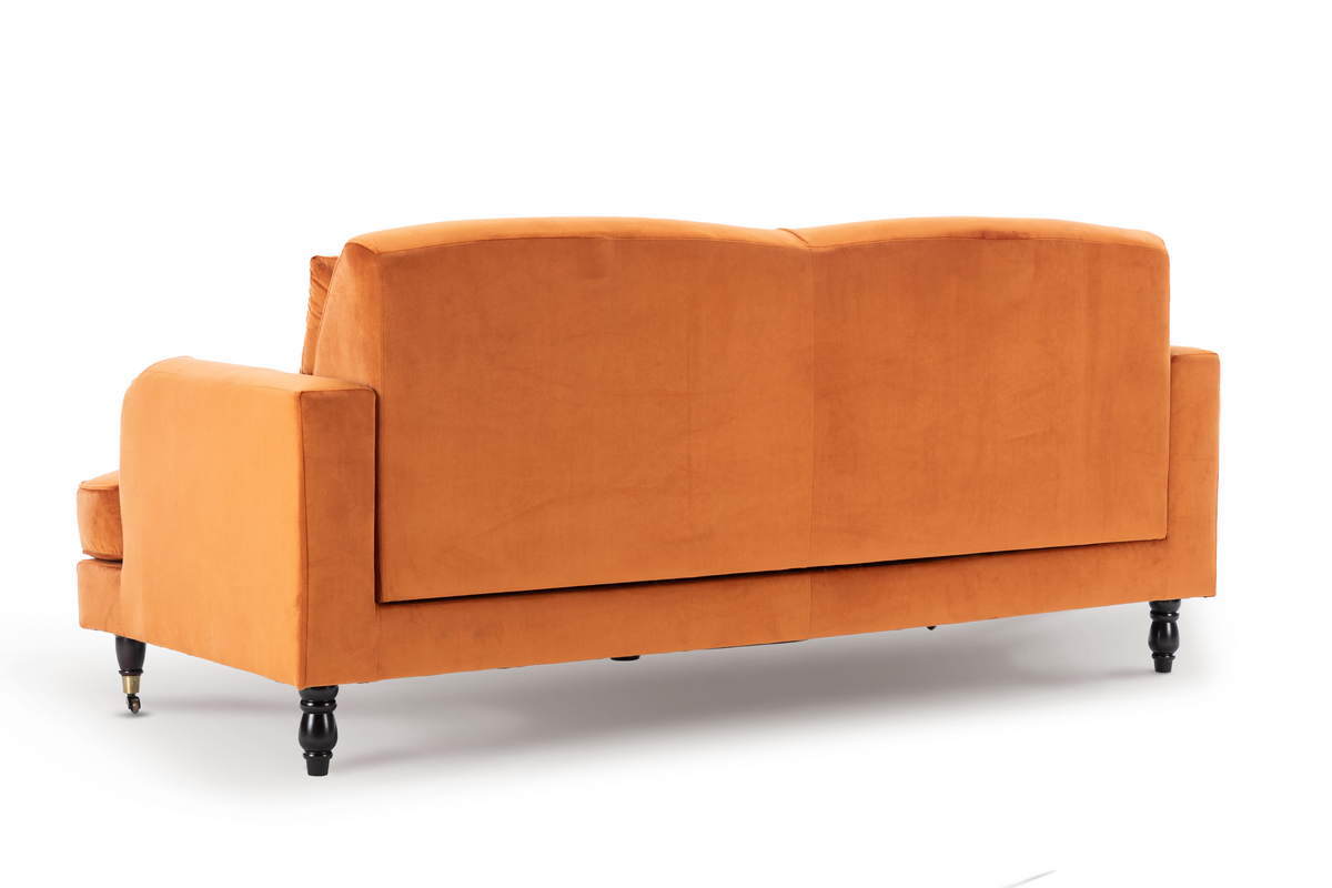 Velvet Orange 3 + 2 Seater Sofa Set ASHTON