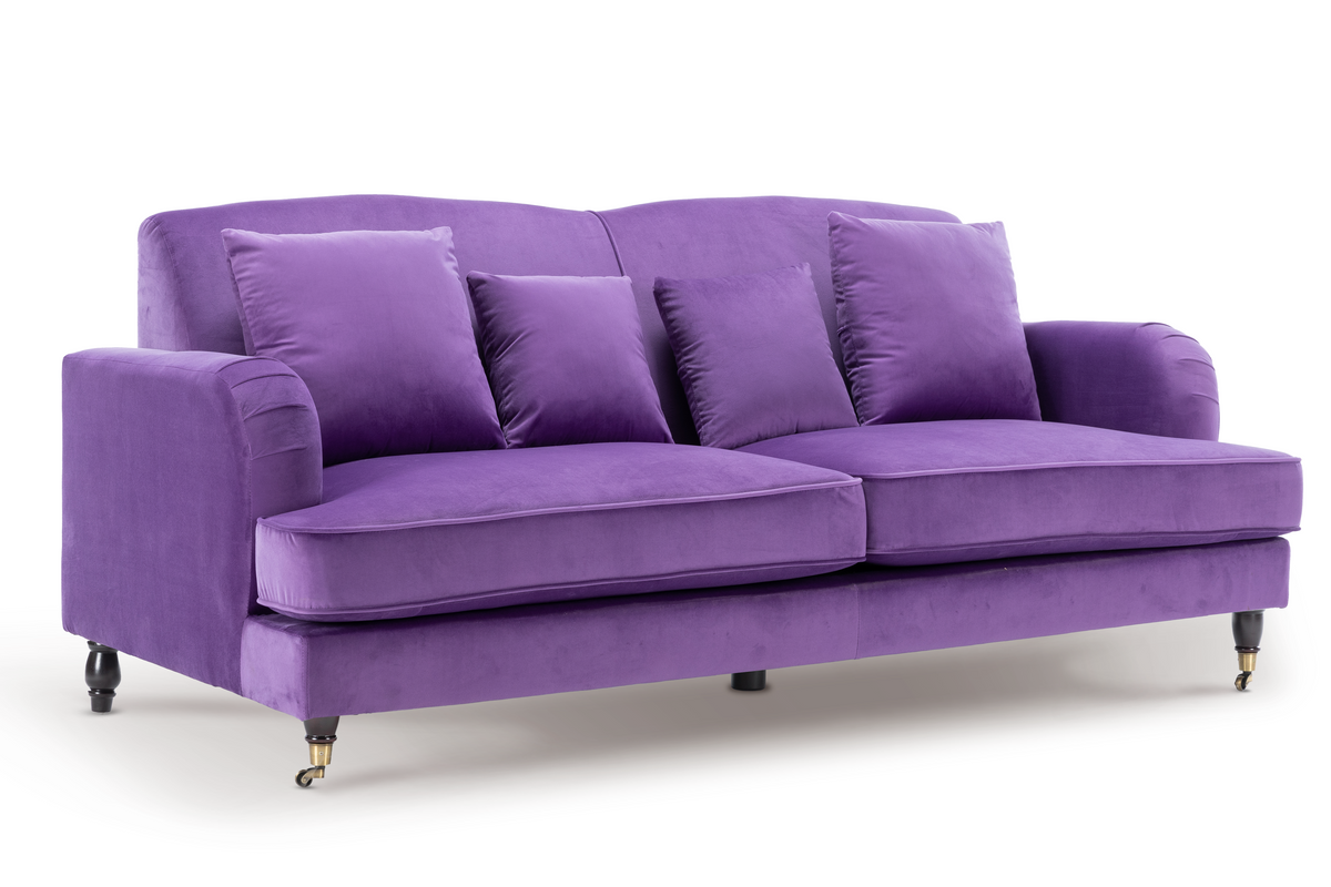 Velvet Purple 3 + 2 Seater Sofa Set ASHTON