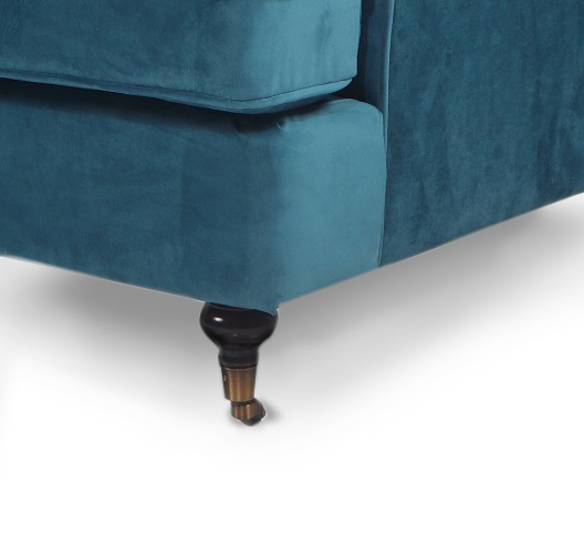 Velvet Turquoise / Teal 1 Seater Bella Sofa ASTBURY