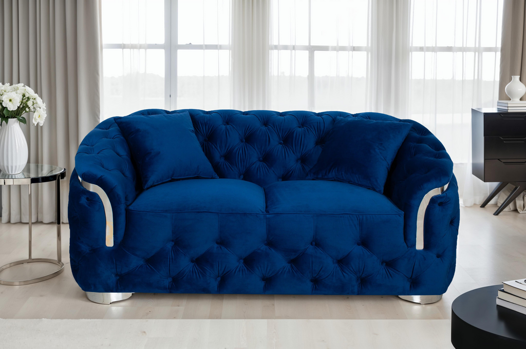 Velvet Blue 2 Seater Aveley Sofa