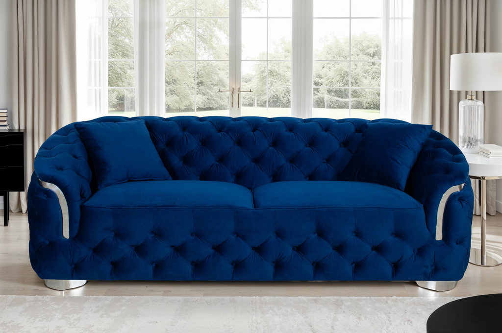 Velvet Blue 3 Seater Aveley Sofa