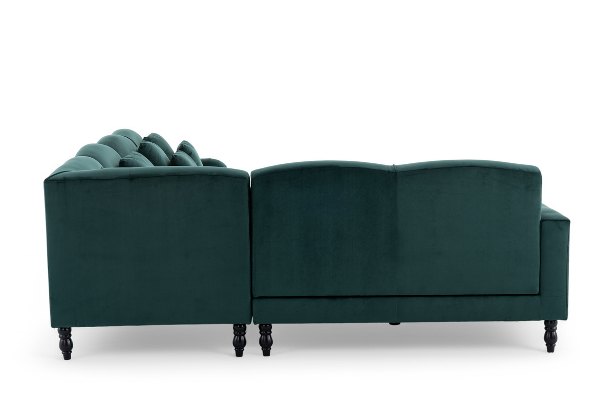 Velvet Bottle Green Modular Corner Sofa 2C3/3C2 ASHTON