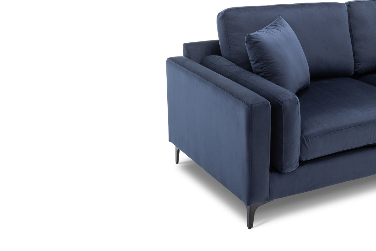 Velvet Navy Blue 3 Seater Sofa MARGHERA