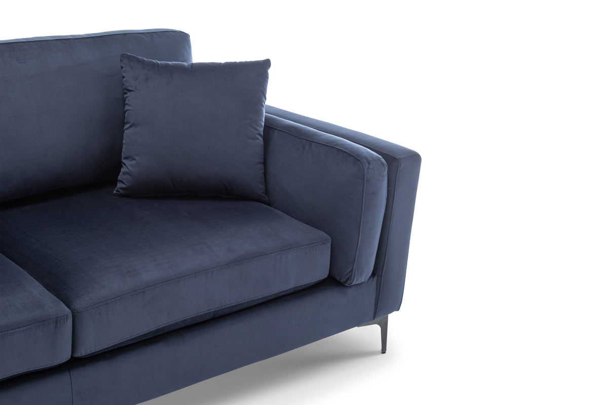 Velvet Navy Blue 3 Seater Sofa MARGHERA