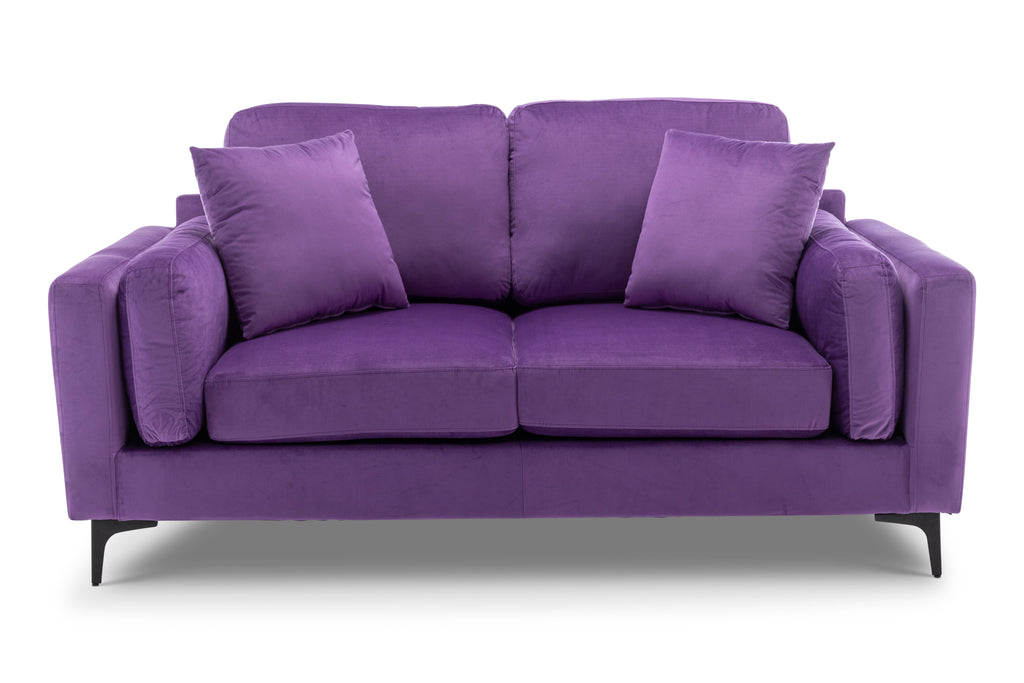 Velvet Purple 2 Seater Sofa MARGHERA Front