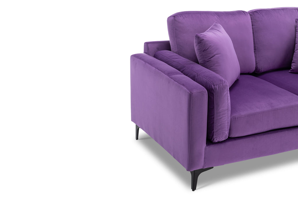 Velvet Purple 2 Seater Sofa MARGHERA Closeup