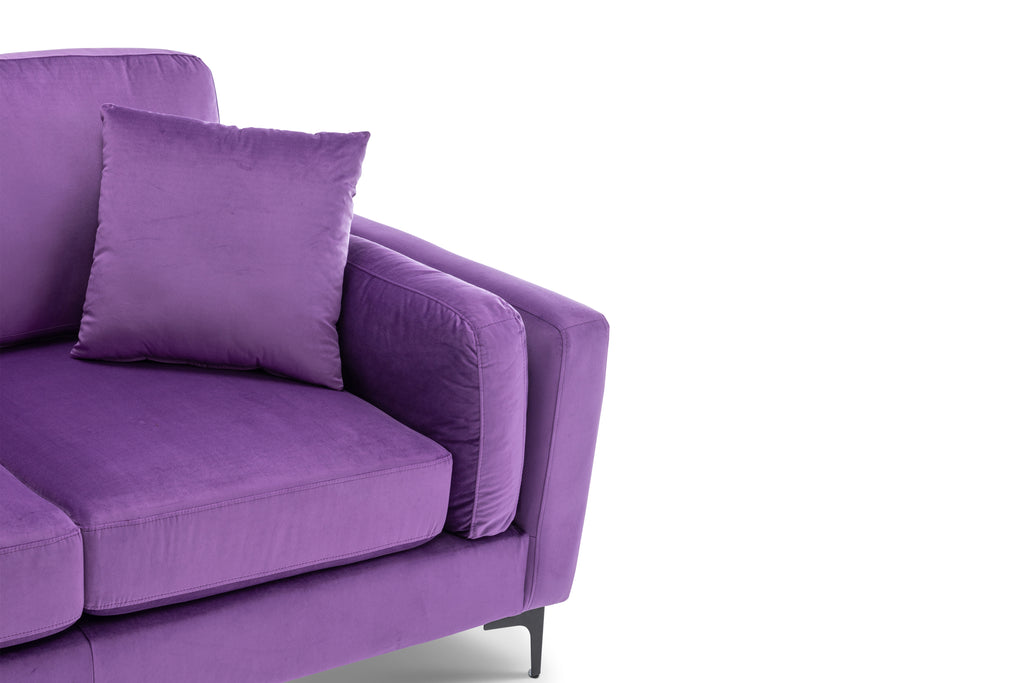 Velvet Purple 2 Seater Sofa MARGHERA Closeup 2