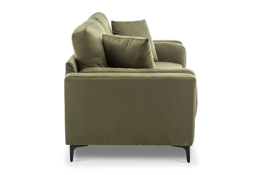 Velvet Sage Green 2 Seater Sofa MARGHERA Side