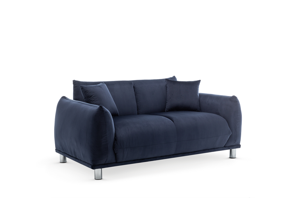 Velvet Navy Blue 2 Seater Murano Sofa