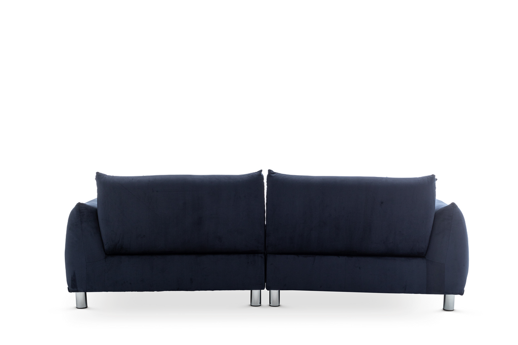 Velvet Navy Blue 3 Seater Murano Sofa