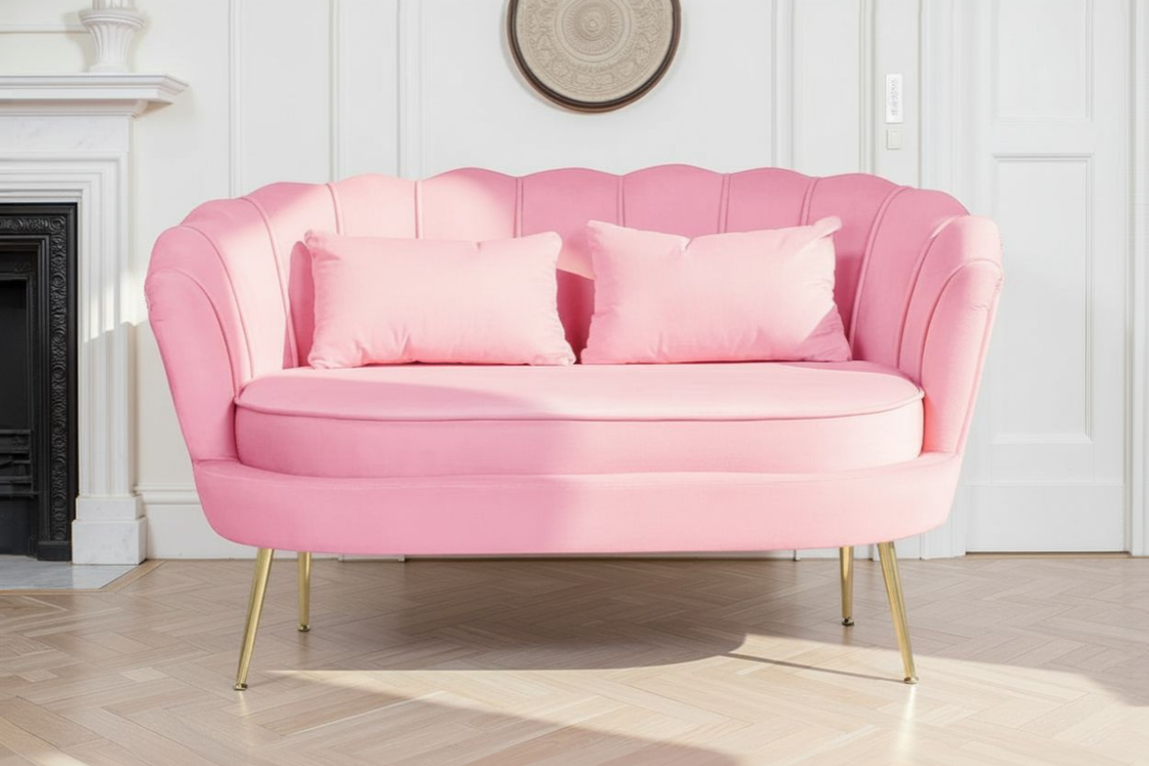 Velvet Pink Seater Accent Loveseat Sofa DAISY – Lovesofas