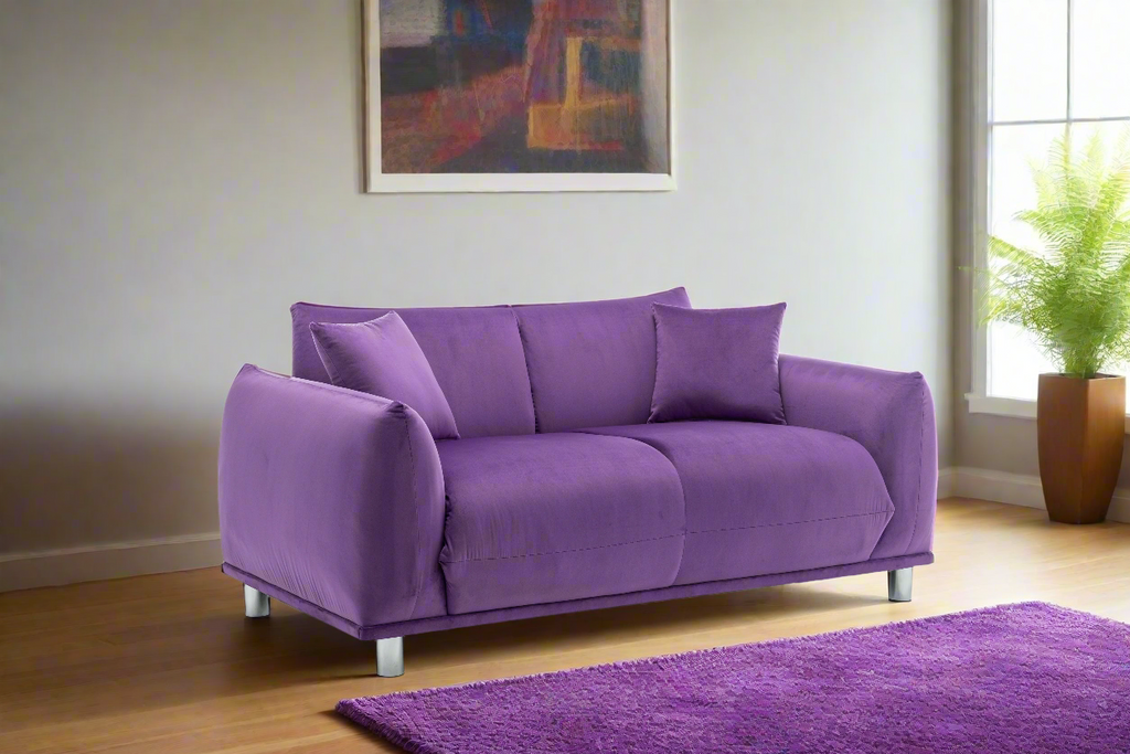 Velvet Purple 2 Seater Murano Sofa