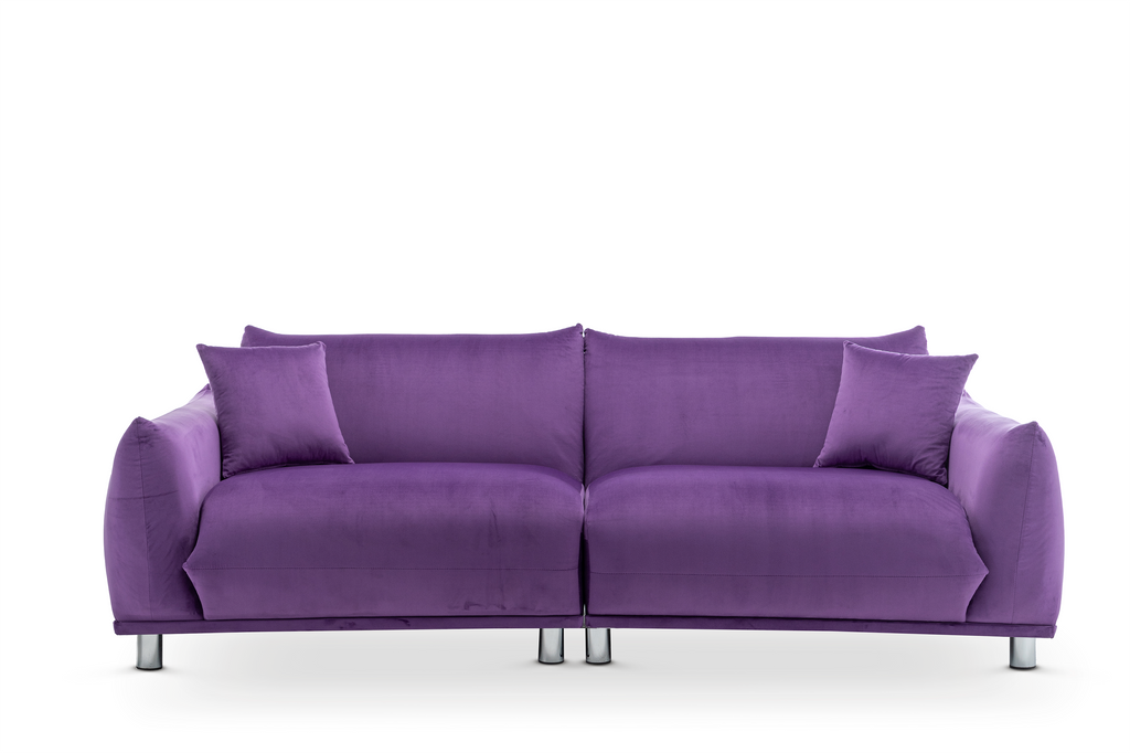 Velvet Purple 3 Seater Murano Sofa