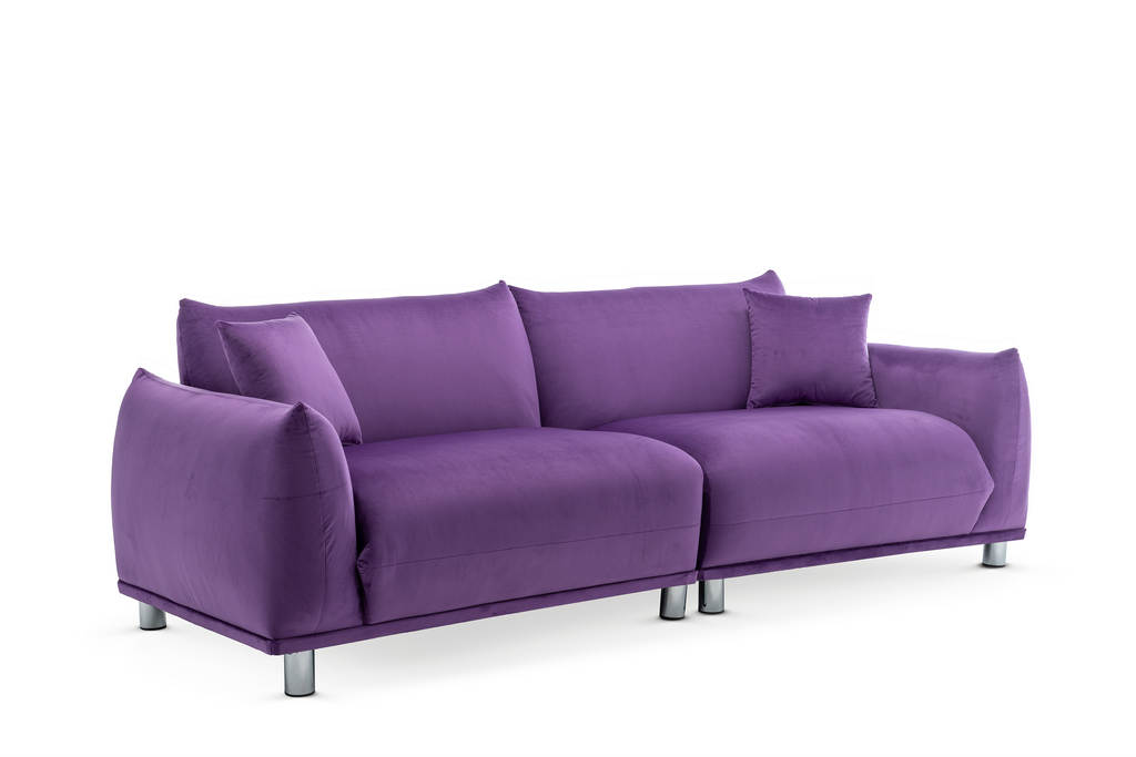 Velvet Purple 3 Seater Murano Sofa