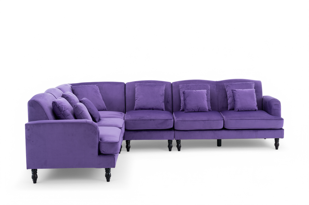 Velvet Purple Modular Corner Sofa 2C3/3C2 ASHTON