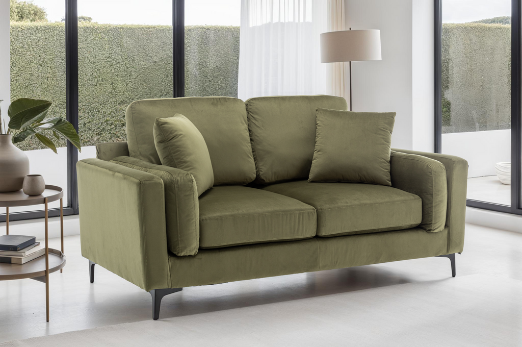 Velvet Sage Green 2 Seater Sofa MARGHERA Background