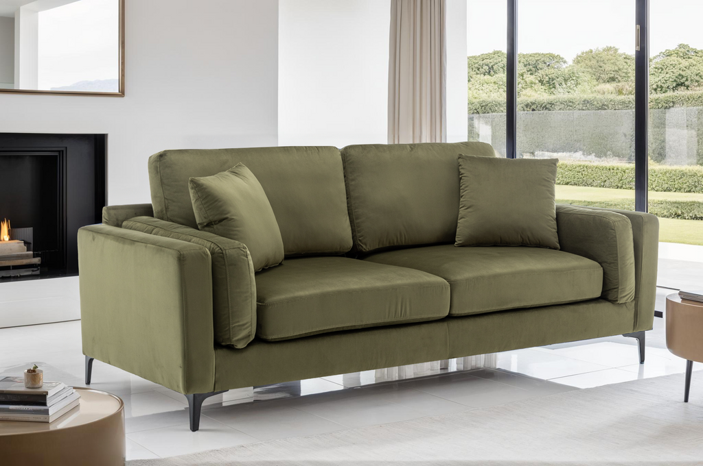 Velvet Sage Green 3 Seater Sofa MARGHERA Background