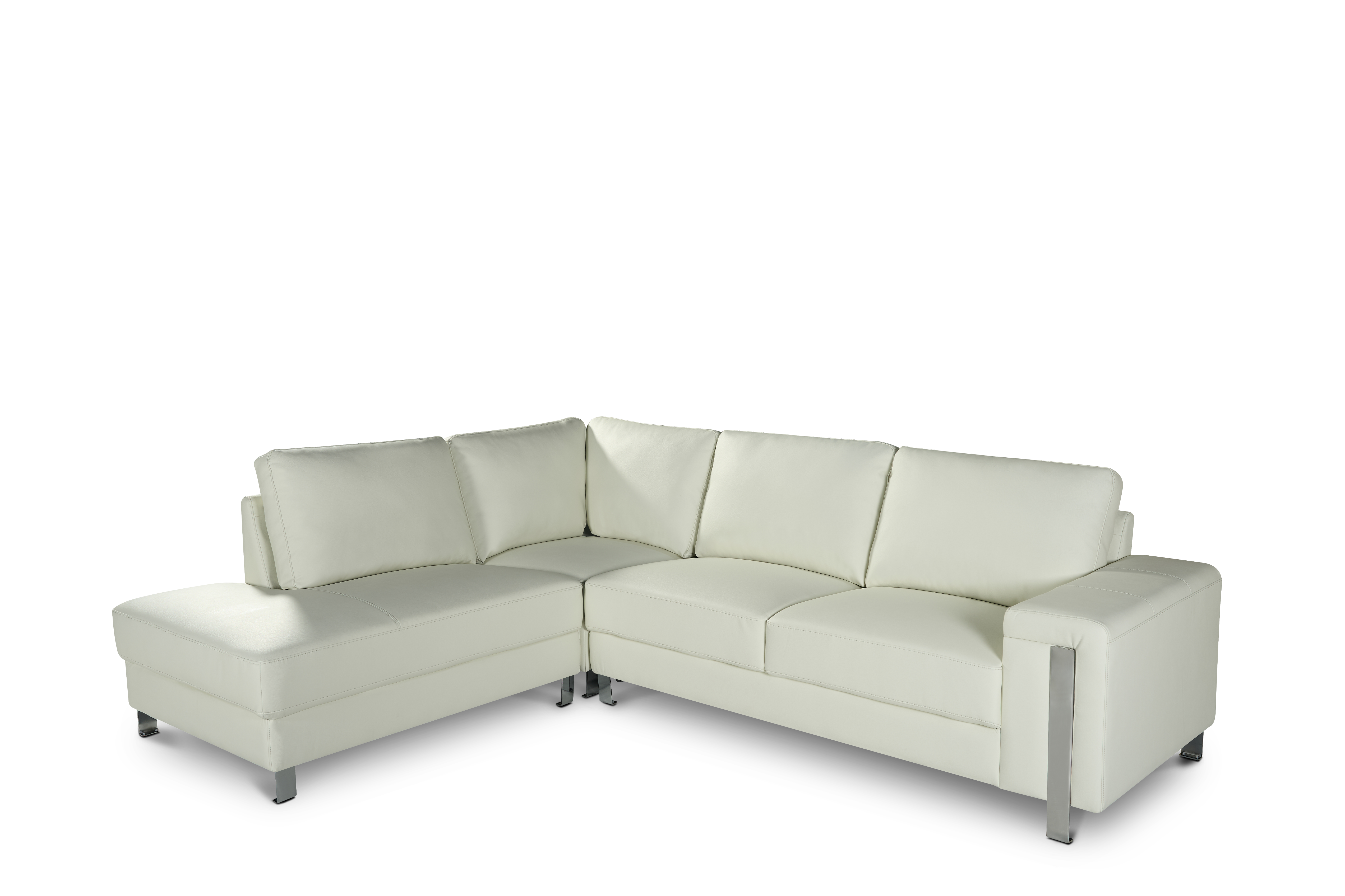 Ostuni White Vegan Leather Left Hand Corner Sofa – Lovesofas