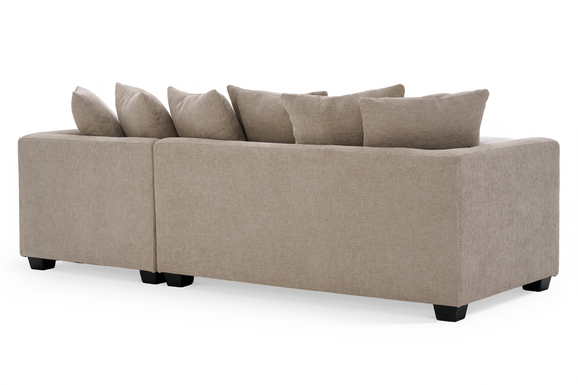 Beige Chenille 2C1 Corner Sofa with Chaise CHLOE