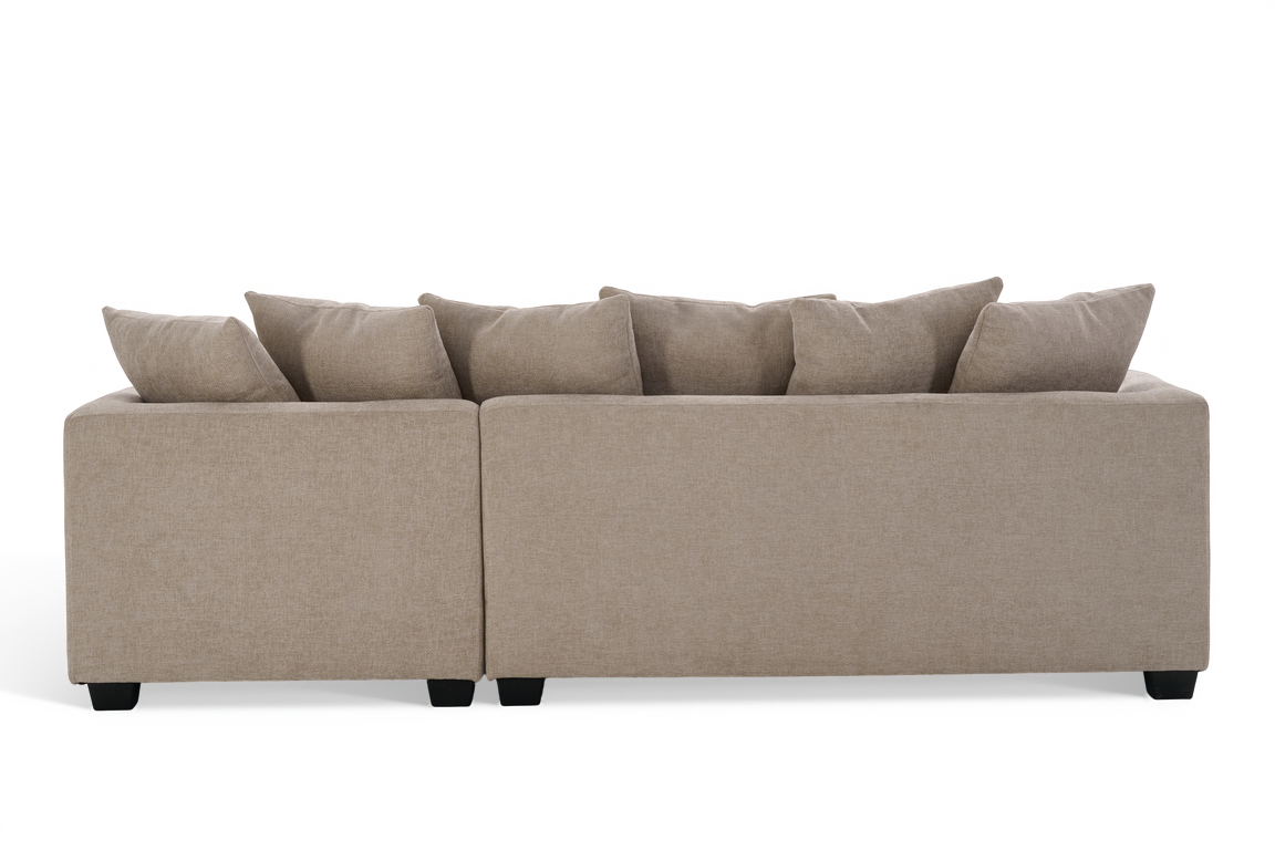 Beige Chenille 2C1 Corner Sofa with Chaise CHLOE