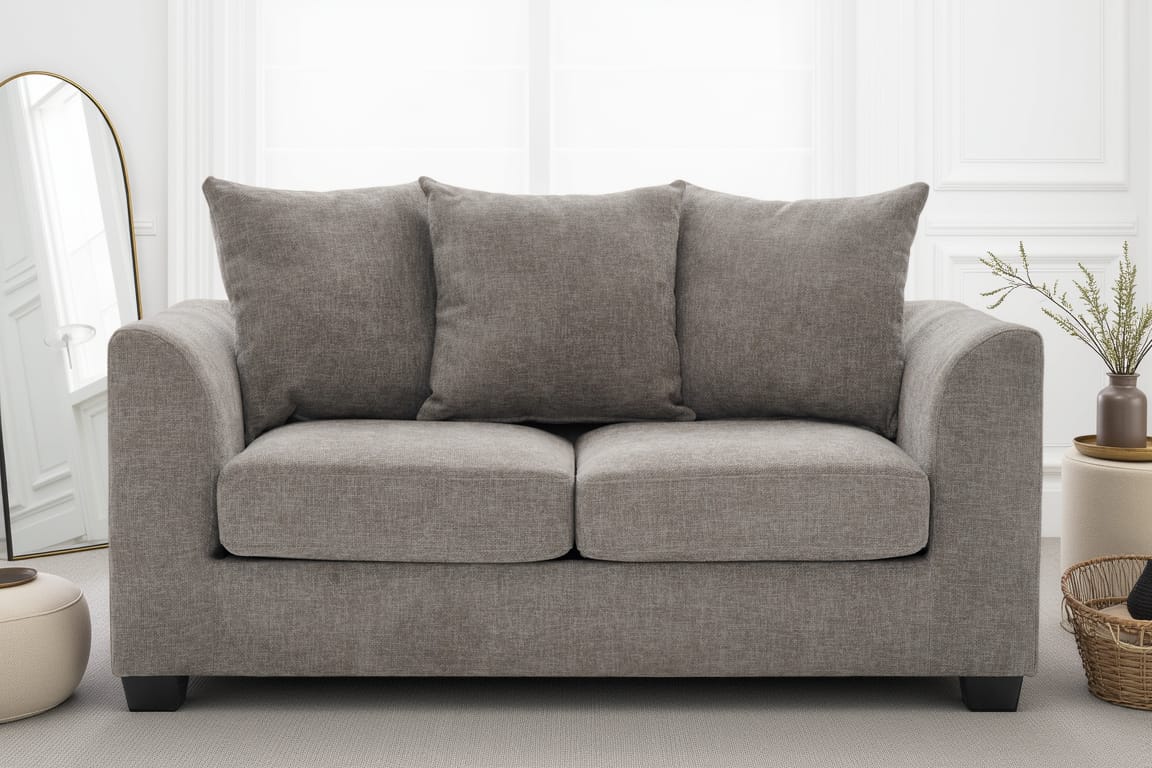 Grey Chenille 2 Seater Sofa CHLOE