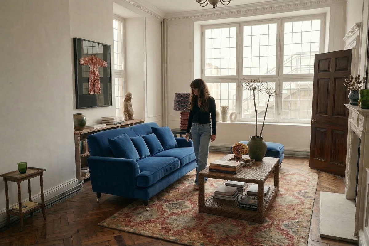 Velvet Orange 2 Seater Sofa ASHTON