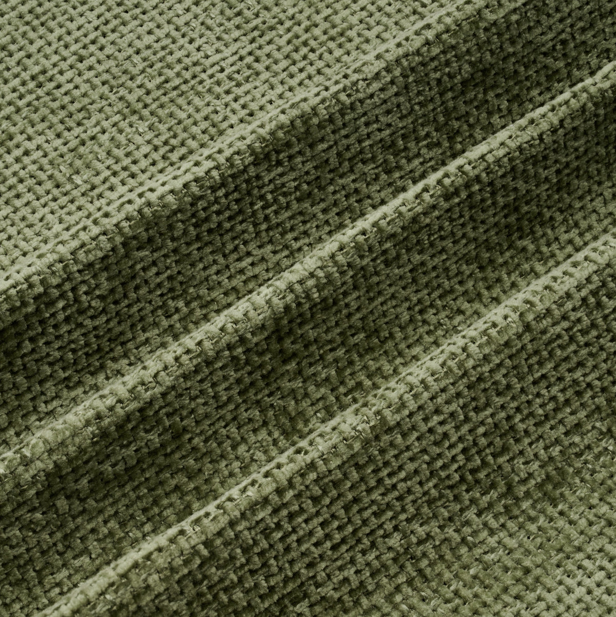 Olive Green Chenille Fabric Swatch