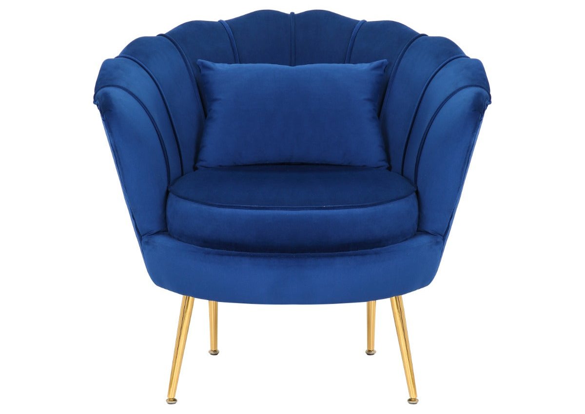 Velvet Blue 2 + 1 Seat Accent Loveseat Sofa Set DAISY