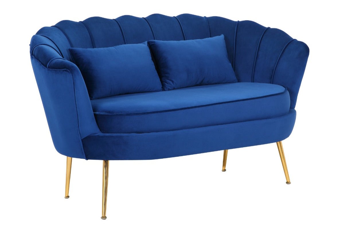 Home › Sofas › Blue Sofas › Velvet Blue 2 + 1 Seat Accent Loveseat Sofa ...