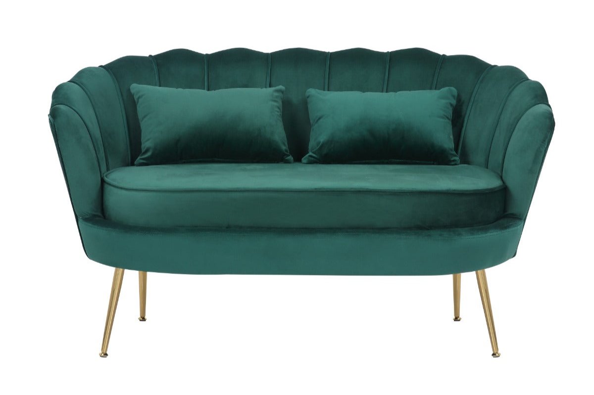 Velvet Emerald Green Seater Accent Loveseat Sofa DAISY