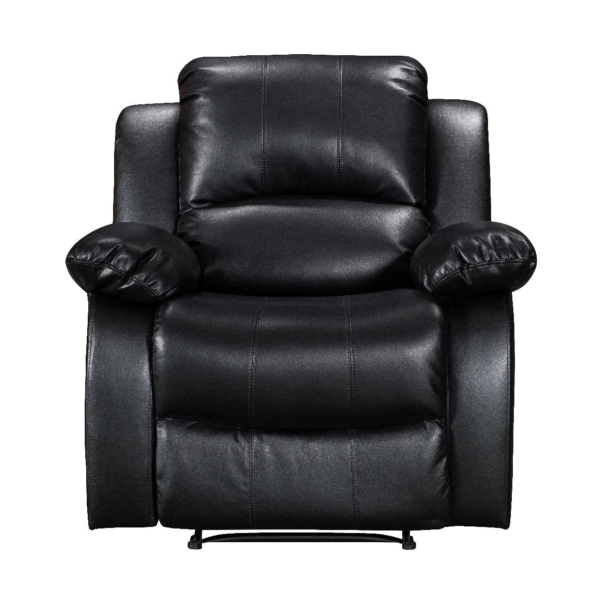 Faux Leather Black 3 + 1 Seater Manual Recliner Sofa Set VALENCIA
