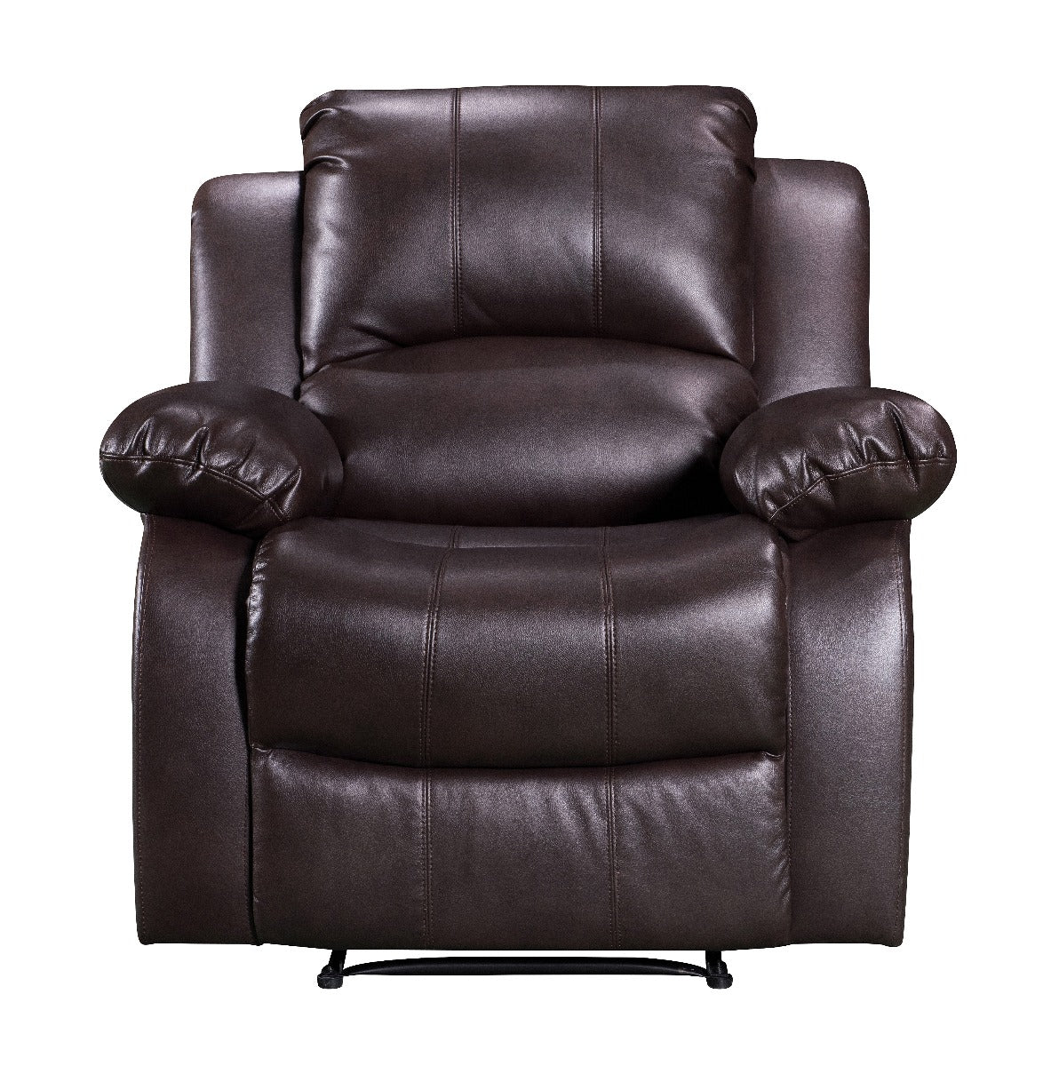 Faux Leather Brown 3 + 1 Seater Manual Recliner Sofa Set VALENCIA
