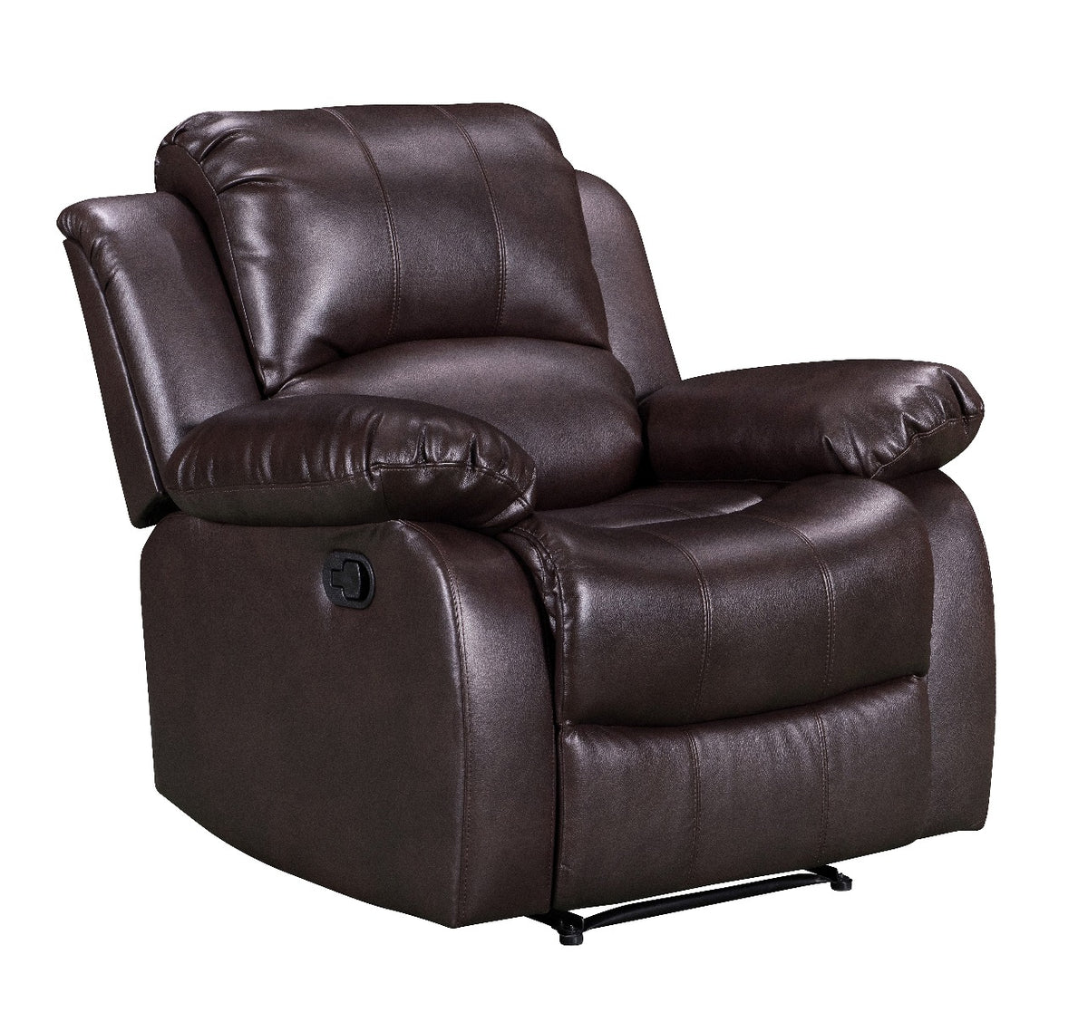 Faux Leather Brown 3 + 1 Seater Manual Recliner Sofa Set VALENCIA