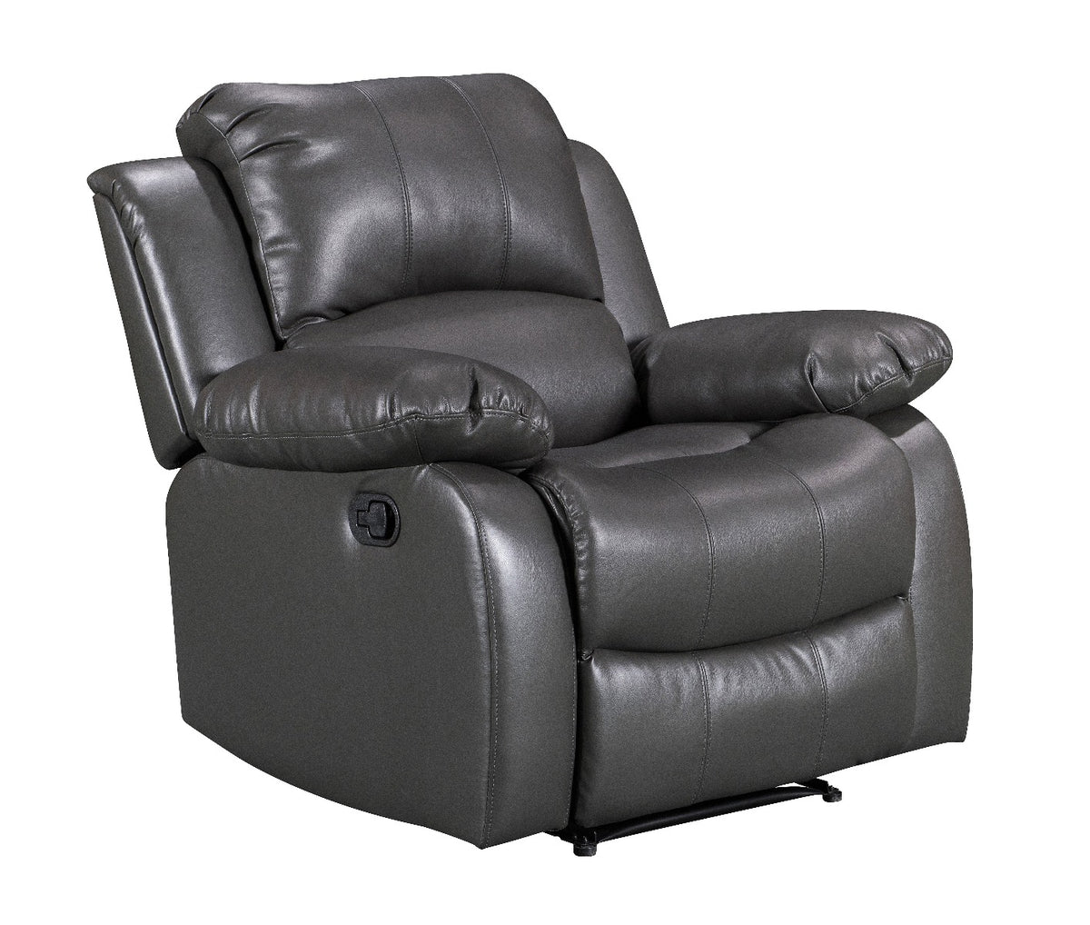 Faux Leather Grey 3 + 1 Seater Manual Recliner Sofa Set VALENCIA